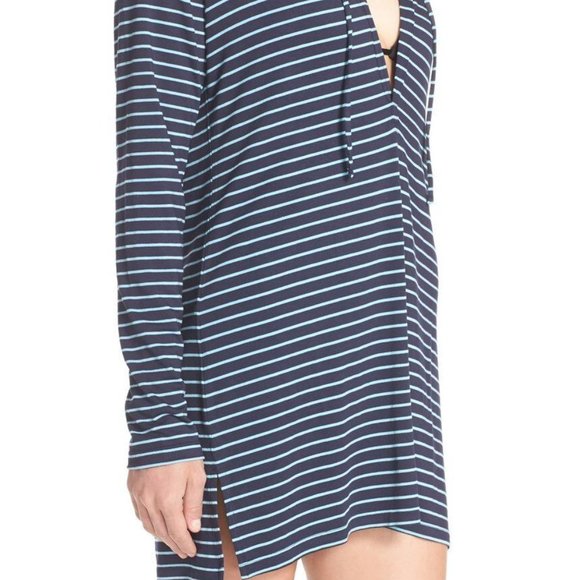 NWT Tommy Bahama bikini swimsuit cover up Stripe Hoodie Tunic Mare Navy … - Picture 3 of 5